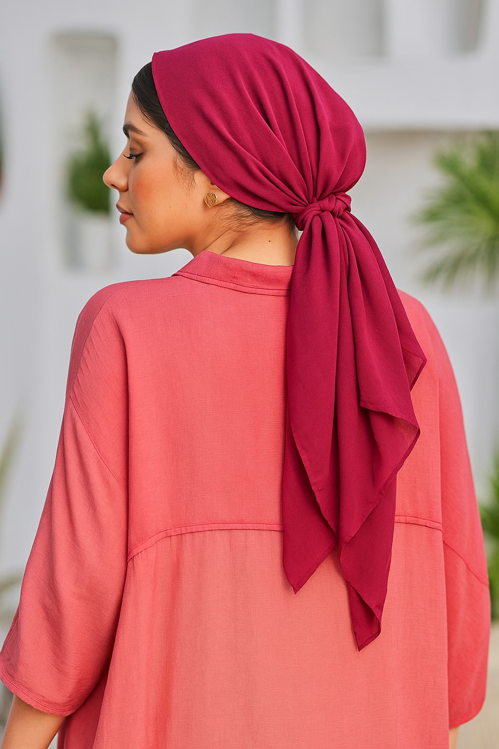 Easy Tie Turban with scrounchie pony