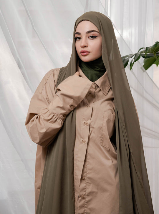 Instant Chiffon Hijab with included Zip underscarf