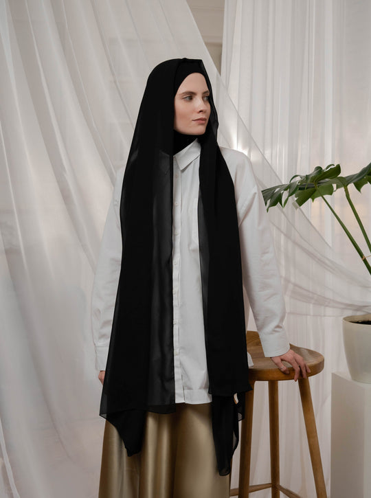 Instant Chiffon Hijab with included Zip underscarf