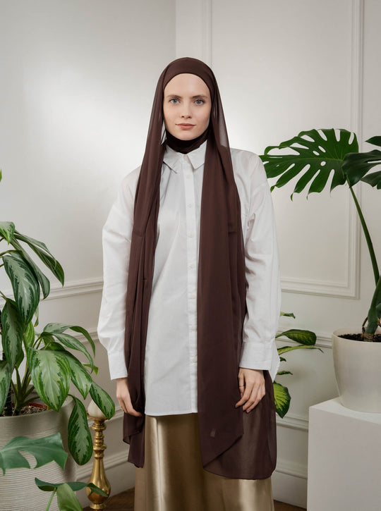 Instant Chiffon Hijab with included Zip underscarf