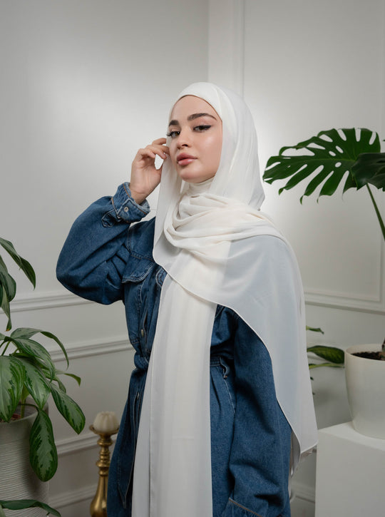 Instant Chiffon Hijab with included Zip underscarf