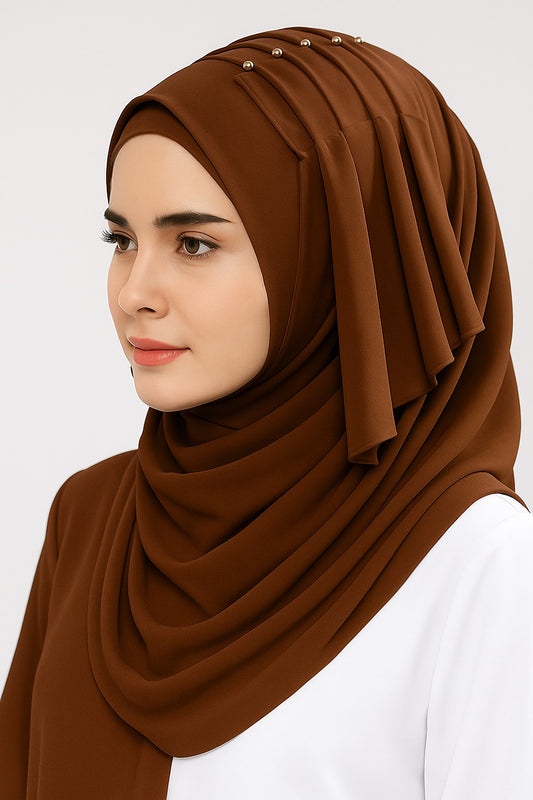 Butterfly Pleated Chiffon Hijab | Lightweight & Stylish - Attraction mart