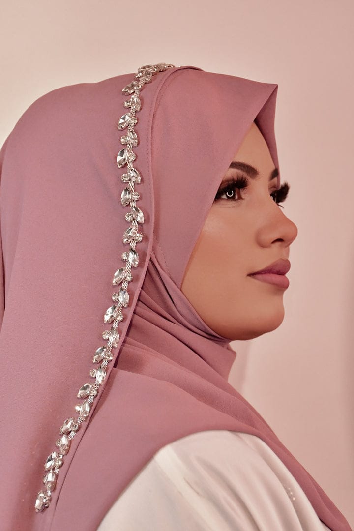 Embroidery Stud Hijab - Ready to Wear Instant Hijab