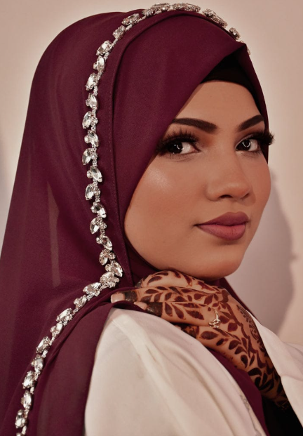 Embroidery Stud Hijab - Ready to Wear Instant Hijab