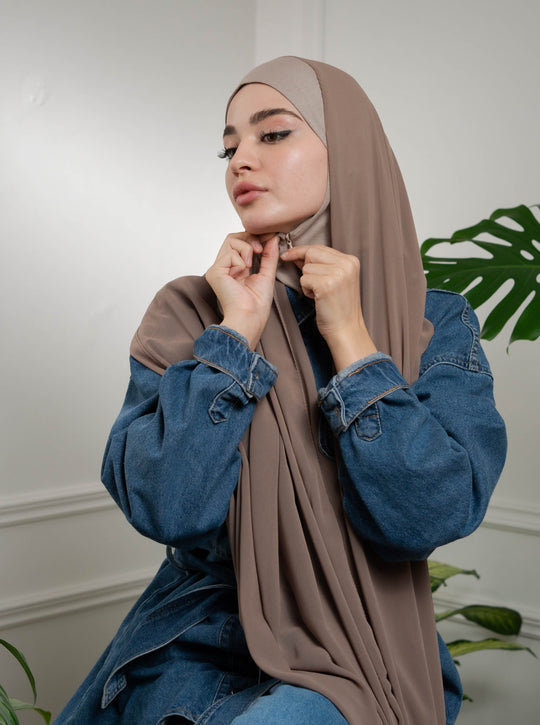 Instant Chiffon Hijab and Zip Underscarf