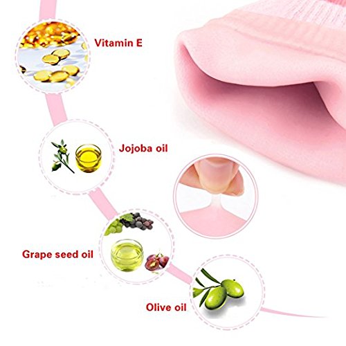 Moisturizing Spa Gel Socks Pedicure Soften Repairing Cracked Skin Feet Foot Pain Relief Pads for Women Men Pink