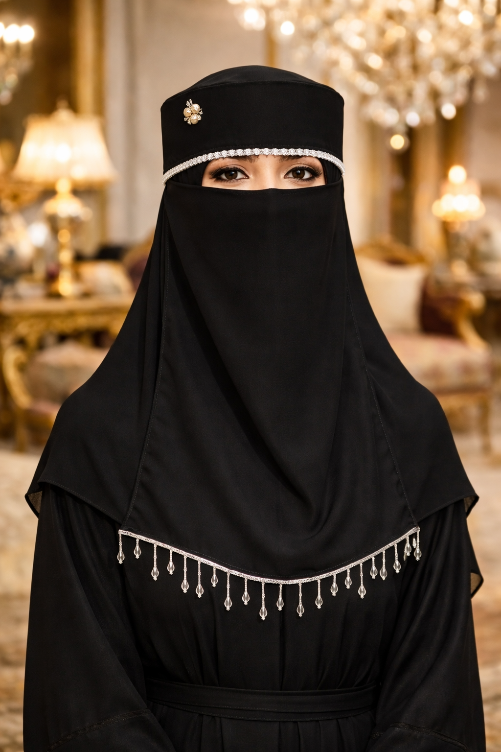 Fancy Naqab with Scarf Set