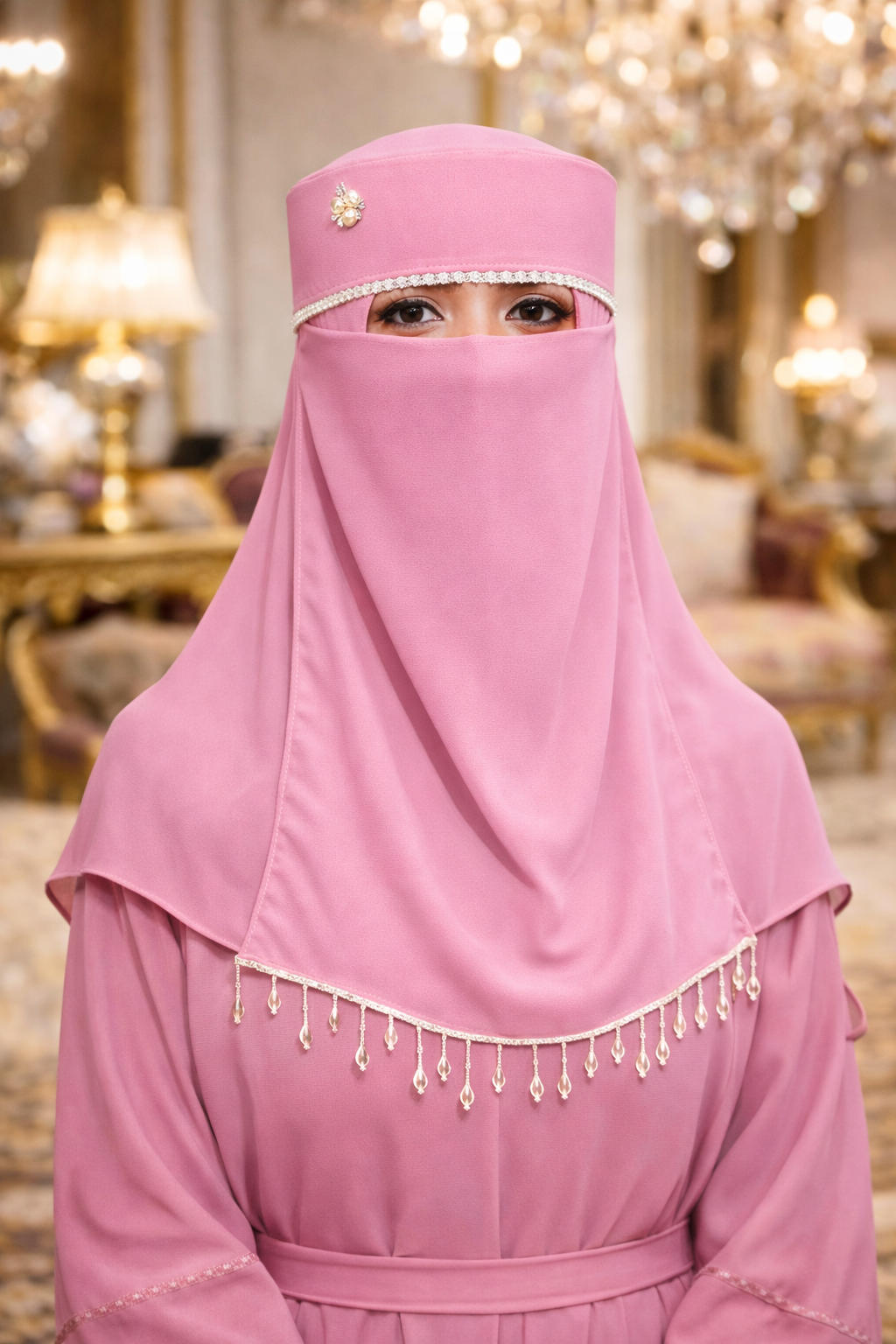 Fancy Naqab with Scarf Set