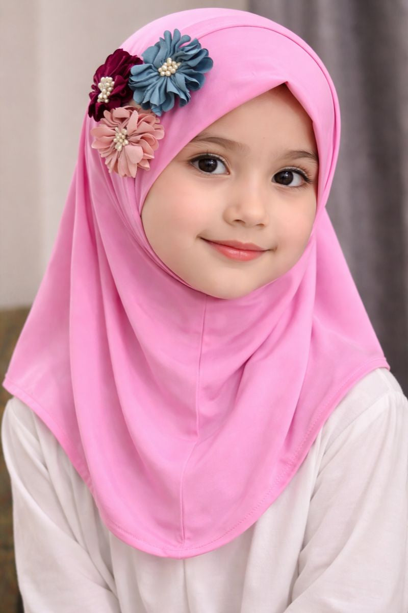 3D Pinky Hijab - Kids Hijab