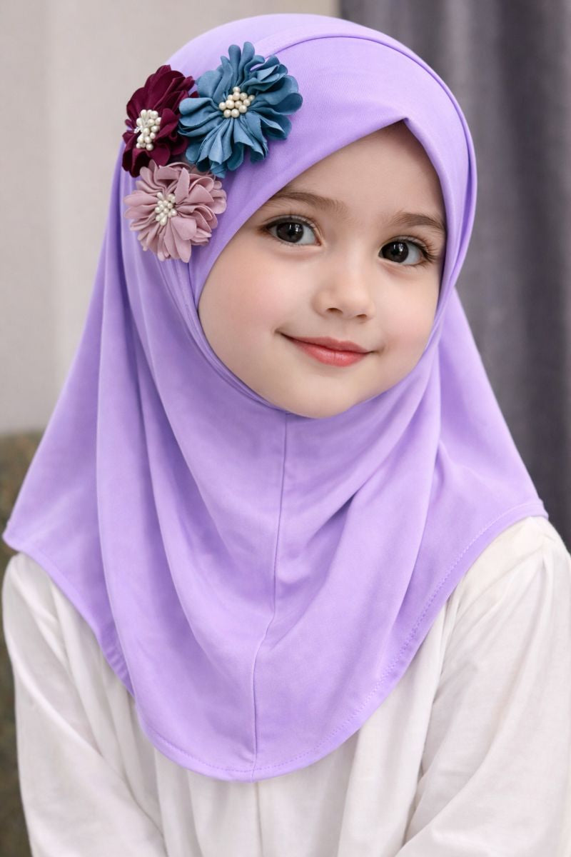 3D Pinky Hijab - Kids Hijab