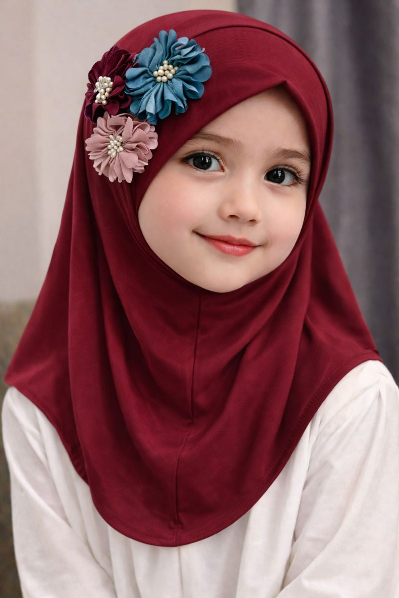 3D Pinky Hijab - Kids Hijab
