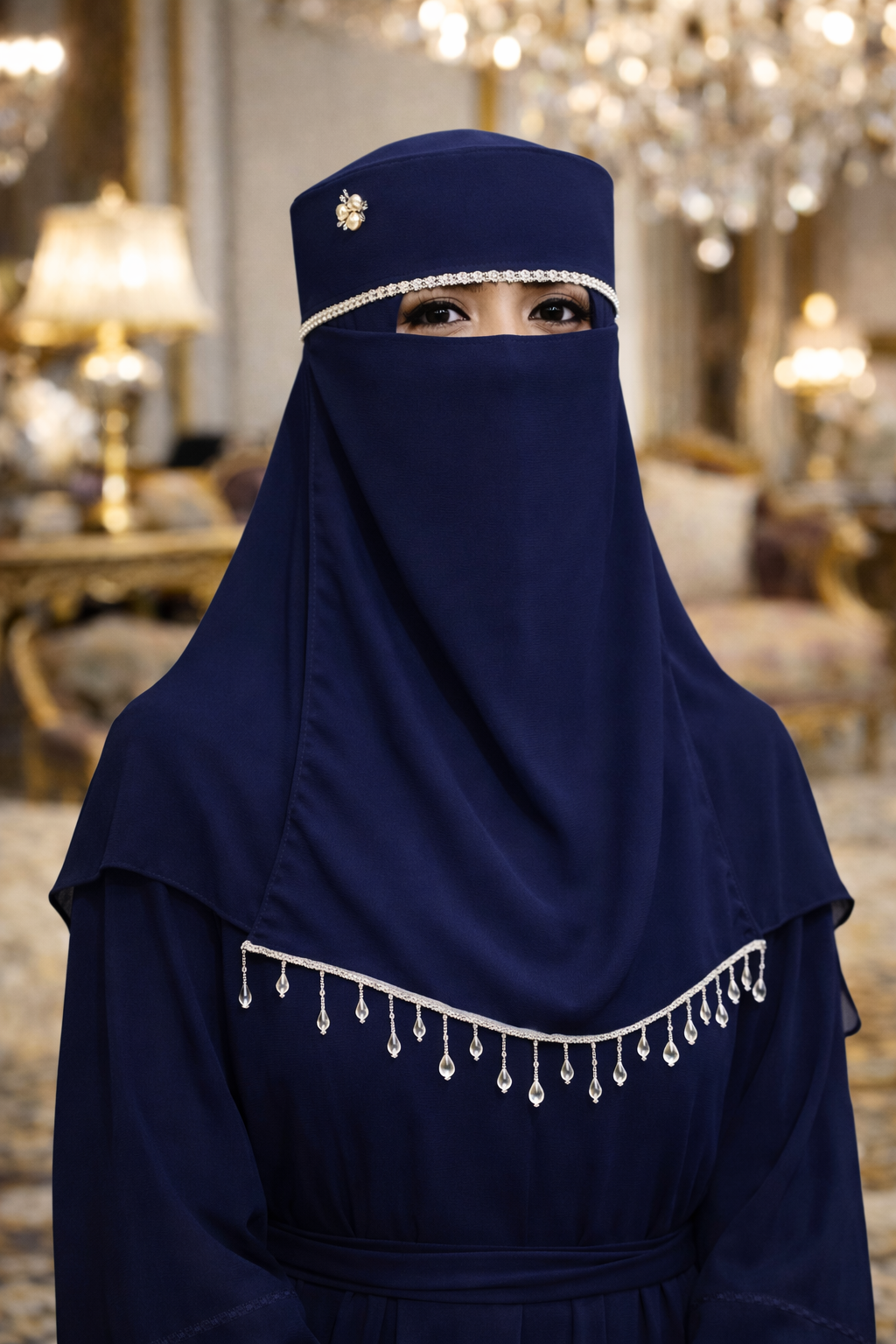 Fancy Naqab with Scarf Set