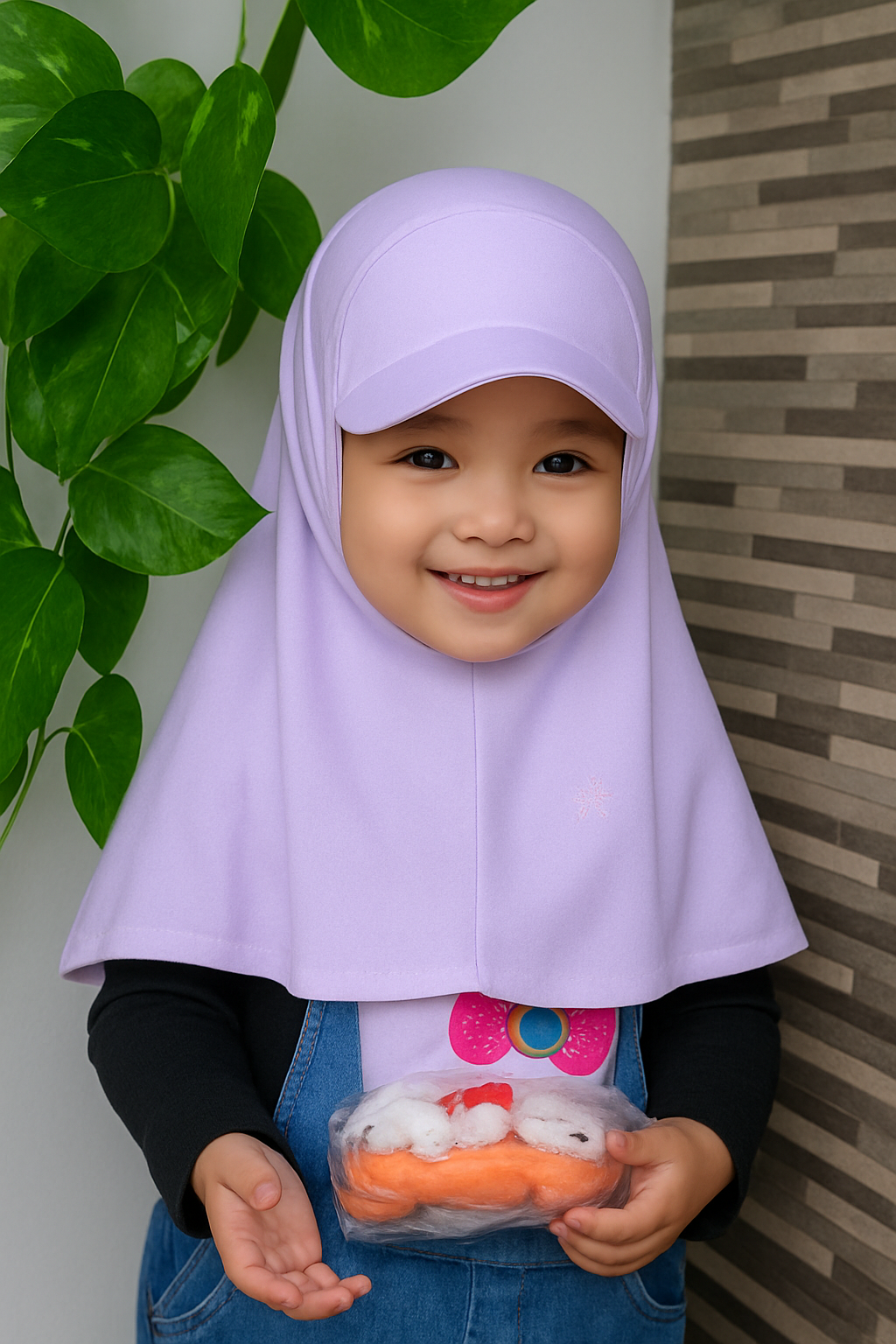 Kids Sport Hijab with Cap/ Summer Cap Hijab for Kids