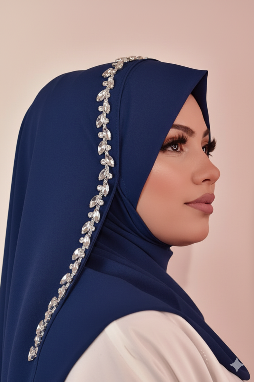Embroidery Stud Hijab - Ready to Wear Instant Hijab