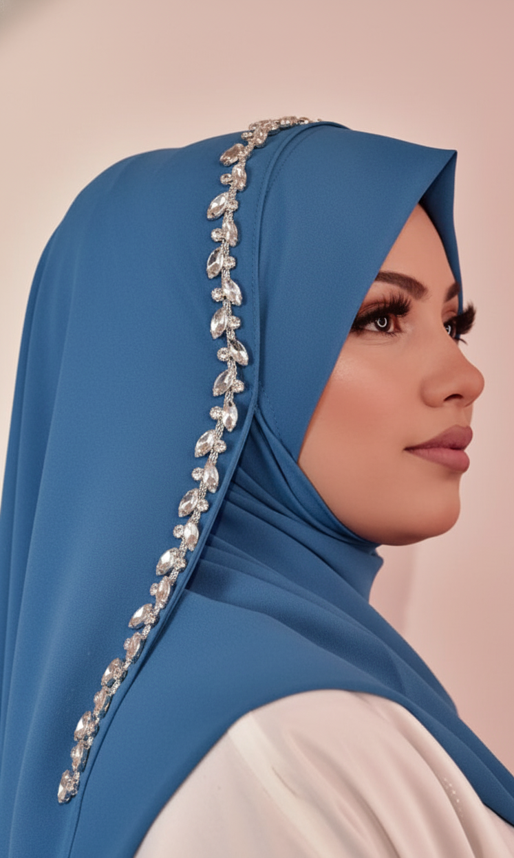 Embroidery Stud Hijab - Ready to Wear Instant Hijab