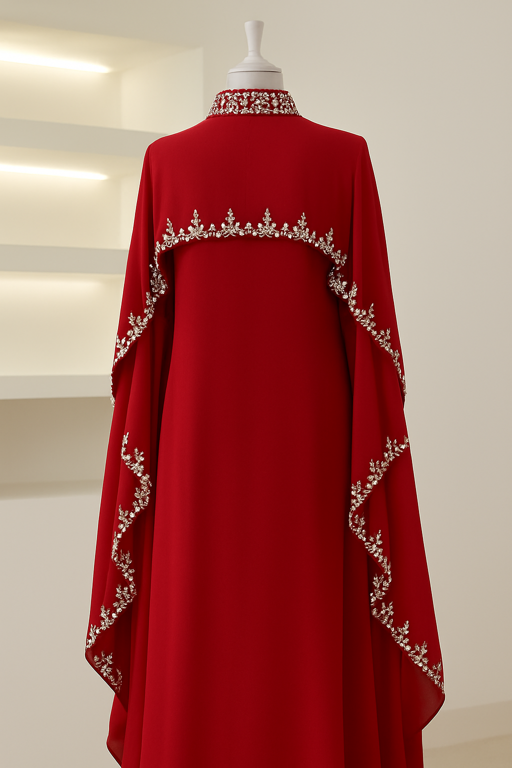 Celestial Rhinestone Cape Abaya | Luxury 2-Piece Set