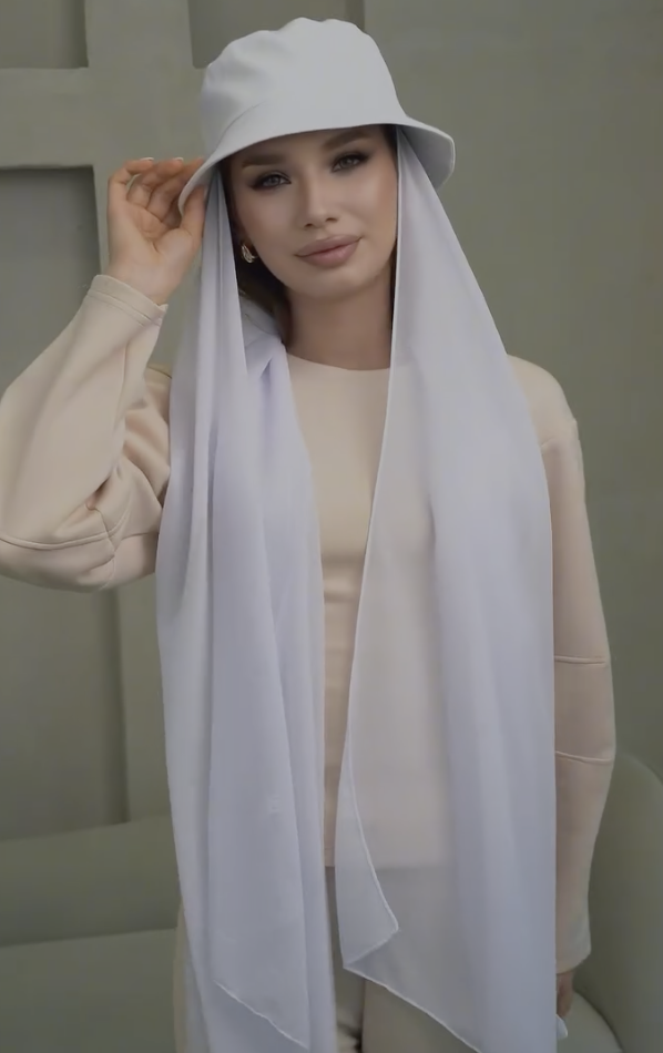 Bucket Hat with attached Scarf