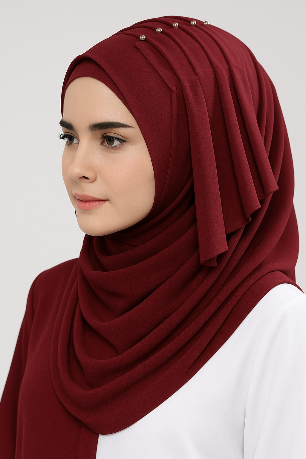 Butterfly Pleated Chiffon Hijab | Lightweight & Stylish - Attraction mart