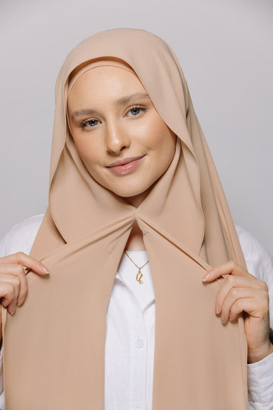 Instant Chiffon Hijab with Built-in Magnet and Under-cap