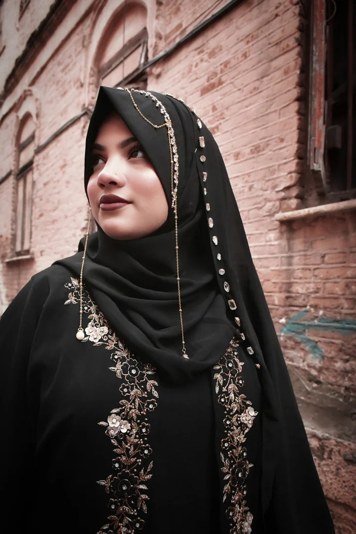 Habibi Hijab - Ready-to-Wear Instant Hijab with Embellished Chain Detailing