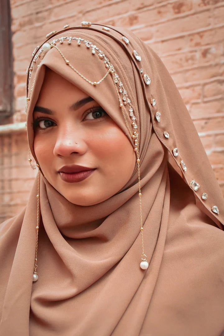 Habibi Hijab - Ready-to-Wear Instant Hijab with Embellished Chain Detailing