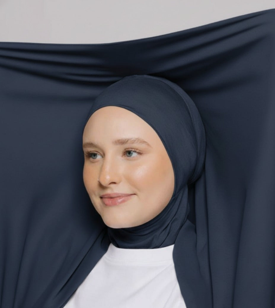 Ninja Chiffon Hijab with Built-in Magnets and Cap