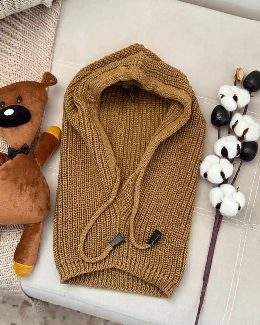 Knitted Hoodie Cap for Winter – Warm & Stylish (Unisex)