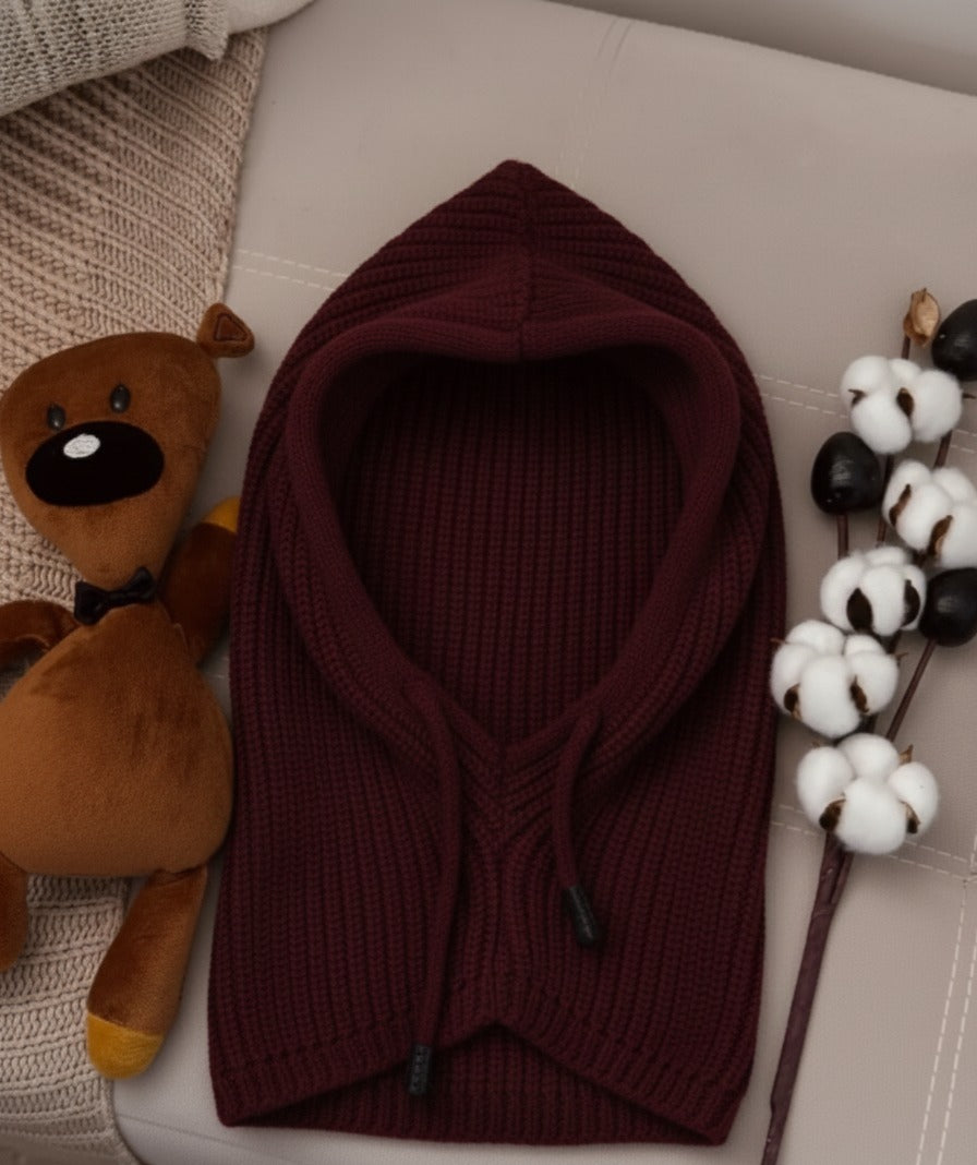 Knitted Hoodie Cap for Winter – Warm & Stylish (Unisex)