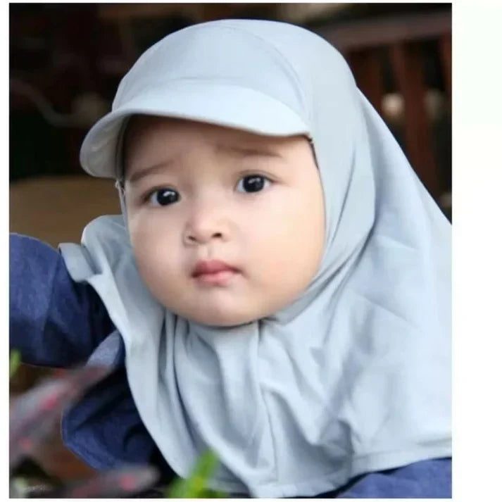 Kids Sport Hijab with Cap/ Summer Cap Hijab for Kids