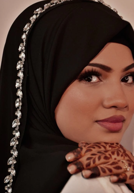 Embroidery Stud Hijab - Ready to Wear Instant Hijab