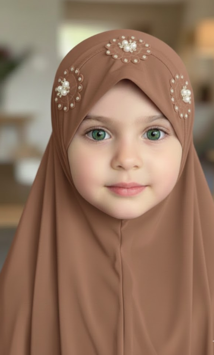 Kids Embroidery Hijab | Easy Wear Scarf for Girls in Pakistan