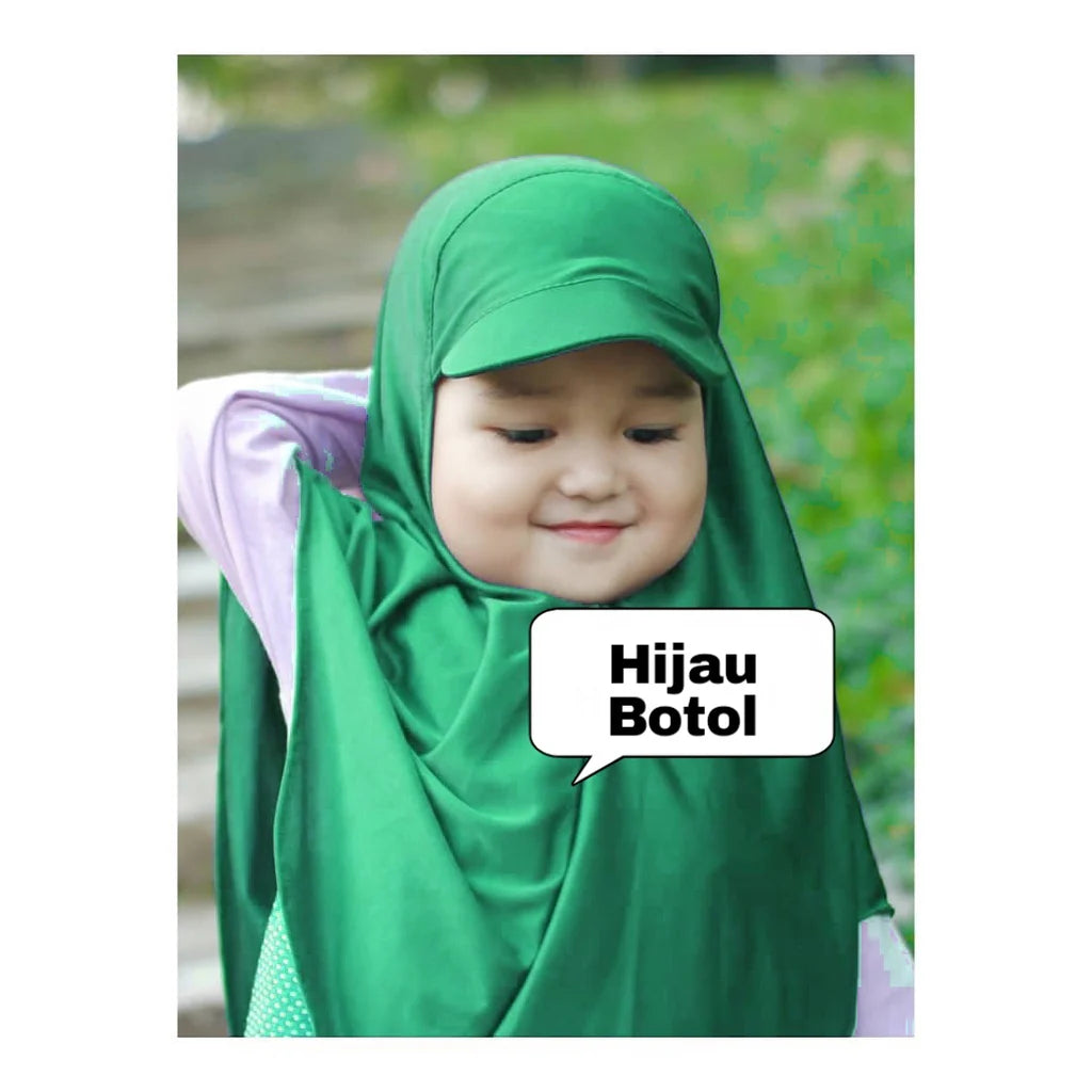 Kids Sport Hijab with Cap/ Summer Cap Hijab for Kids
