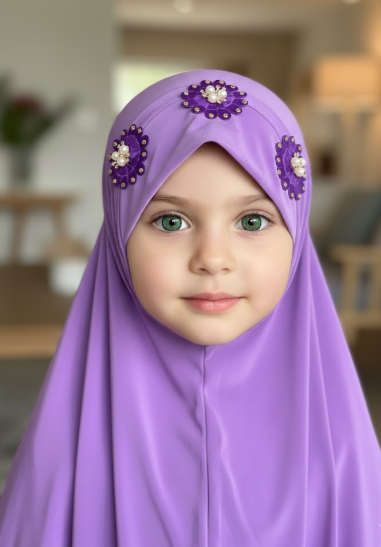 Kids Embroidery Hijab