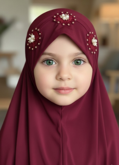 Kids Embroidery Hijab | Easy Wear Scarf for Girls in Pakistan