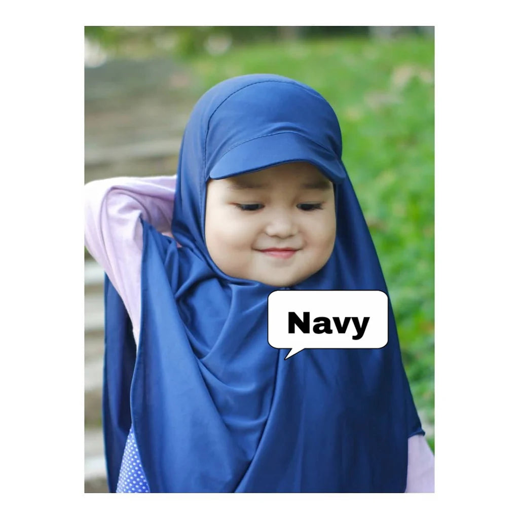 Kids Sport Hijab with Cap/ Summer Cap Hijab for Kids