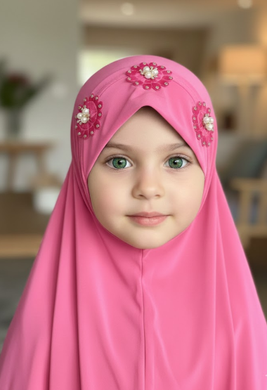 Kids Embroidery Hijab | Easy Wear Scarf for Girls in Pakistan
