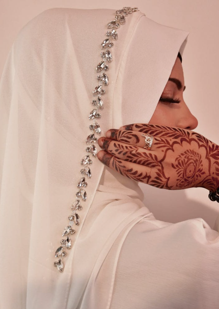 Embroidery Stud Hijab - Ready to Wear Instant Hijab