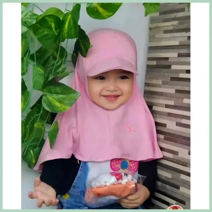 Kids Sport Hijab with Cap/ Summer Cap Hijab for Kids