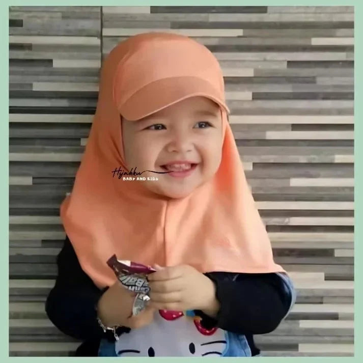Kids Sport Hijab with Cap/ Summer Cap Hijab for Kids